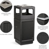 image:imageSafco Aggregate Recessed Panel Indoor Outdoor Trash Can 38 Gallon Black  Large Receptacle Container for Gas Stations Shopping Outlets and Restaurants UseBlack