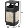 image:imageSafco Aggregate Recessed Panel Indoor Outdoor Trash Can 38 Gallon Black  Large Receptacle Container for Gas Stations Shopping Outlets and Restaurants UseBlack with Natural Stone