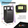 image:imageSafco Aggregate Recessed Panel Indoor Outdoor Trash Can 38 Gallon Black  Large Receptacle Container for Gas Stations Shopping Outlets and Restaurants UseBlack
