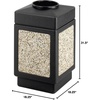image:imageSafco Aggregate Recessed Panel Indoor Outdoor Trash Can 38 Gallon Black  Large Receptacle Container for Gas Stations Shopping Outlets and Restaurants UseBlack with Natural Stone