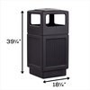 image:imageSafco Aggregate Recessed Panel Indoor Outdoor Trash Can 38 Gallon Black  Large Receptacle Container for Gas Stations Shopping Outlets and Restaurants UseBlack