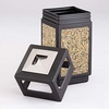 image:imageSafco Aggregate Recessed Panel Indoor Outdoor Trash Can 38 Gallon Black  Large Receptacle Container for Gas Stations Shopping Outlets and Restaurants UseBlack Natural Stone