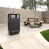 image:imageSafco Aggregate Recessed Panel Indoor Outdoor Trash Can 38 Gallon Black  Large Receptacle Container for Gas Stations Shopping Outlets and Restaurants UseBlack