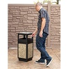 image:imageSafco Aggregate Recessed Panel Indoor Outdoor Trash Can 38 Gallon Black  Large Receptacle Container for Gas Stations Shopping Outlets and Restaurants UseBlack Natural Stone