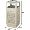 image:imageSafco Aggregate Recessed Panel Indoor Outdoor Trash Can 38 Gallon Black  Large Receptacle Container for Gas Stations Shopping Outlets and Restaurants UseTan Natural Stone