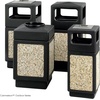 image:imageSafco Aggregate Recessed Panel Indoor Outdoor Trash Can 38 Gallon Black  Large Receptacle Container for Gas Stations Shopping Outlets and Restaurants UseBlack Natural Stone