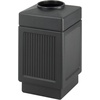 image:imageSafco Aggregate Recessed Panel Indoor Outdoor Trash Can 38 Gallon Black  Large Receptacle Container for Gas Stations Shopping Outlets and Restaurants UseBlack