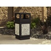 image:imageSafco Aggregate Recessed Panel Indoor Outdoor Trash Can 38 Gallon Black  Large Receptacle Container for Gas Stations Shopping Outlets and Restaurants UseBlack with Natural Stone