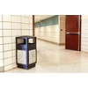 image:imageSafco Aggregate Recessed Panel Indoor Outdoor Trash Can 38 Gallon Black  Large Receptacle Container for Gas Stations Shopping Outlets and Restaurants UseBlack with Natural Stone