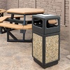 image:imageSafco Aggregate Recessed Panel Indoor Outdoor Trash Can 38 Gallon Black  Large Receptacle Container for Gas Stations Shopping Outlets and Restaurants UseBlack Natural Stone