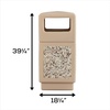 image:imageSafco Aggregate Recessed Panel Indoor Outdoor Trash Can 38 Gallon Black  Large Receptacle Container for Gas Stations Shopping Outlets and Restaurants UseTan Natural Stone