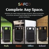 image:imageSafco Aggregate Recessed Panel Indoor Outdoor Trash Can 38 Gallon Black  Large Receptacle Container for Gas Stations Shopping Outlets and Restaurants UseBlack