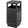 image:imageSafco Aggregate Recessed Panel Indoor Outdoor Trash Can 38 Gallon Black  Large Receptacle Container for Gas Stations Shopping Outlets and Restaurants UseBlack