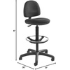 image:imageSafco Rolling Chair Extended Height Black Vinyl Mesh Adjustable Height Supportive Back and Ergonomic Design 250 lbs Capacity BlackBlack Cloth