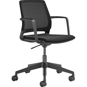 image:imageSafco Medina Modern Rolling Swivel Conference Chair 5 Star Base Wheels for Stability and Easy Rolling Adjustable Height Black Mesh BackModern