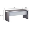 image:imageMayline MNDS72LGS Medina Straight Edge Desk 72W Gray Steel LaminateGray Steel