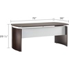 image:imageMayline MNDS72LGS Medina Straight Edge Desk 72W Gray Steel LaminateMocha
