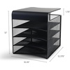 image:imageSafco 3241BL Onyx Mesh Vertical Hanging Desk Storage Black4 Tray Under Desk Mounted