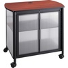 image:imageSafco Impromptu Mobile Print Stand 1857BL Cherry Top Black Frame 200 lbs Capacity Contemporary Design Swivel WheelsCherry TopBlack Frame