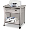 image:imageSafco Impromptu Mobile Print Stand 1857BL Cherry Top Black Frame 200 lbs Capacity Contemporary Design Swivel WheelsGray TopMetallic Gray Frame