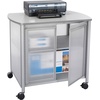 image:imageSafco Impromptu Mobile Print Stand 1857BL Cherry Top Black Frame 200 lbs Capacity Contemporary Design Swivel WheelsGray TopMetallic Gray Frame