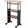 image:imageSafco MUV AdjustableHeight Desk  Stand Up amp Move While Working in Comfort amp Style  Mobile on Four DualWheel Casters Two Locking  Medium Oak FinishCherry
