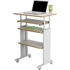 image:imageSafco MUV AdjustableHeight Desk  Stand Up amp Move While Working in Comfort amp Style  Mobile on Four DualWheel Casters Two Locking  Medium Oak FinishGrey