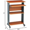 image:imageSafco MUV Mobile StandUp Desk  Mobile Desk with Keyboard Tray amp Printer or Desktop Shelf  2 Adjustable Shelves  22 D x 295 W x 45 H  CherryCherry