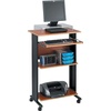 image:imageSafco MUV Mobile StandUp Desk  Mobile Desk with Keyboard Tray amp Printer or Desktop Shelf  2 Adjustable Shelves  22 D x 295 W x 45 H  CherryCherry