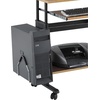 image:imageSafco MUV Mobile StandUp Desk  Mobile Desk with Keyboard Tray amp Printer or Desktop Shelf  2 Adjustable Shelves  22 D x 295 W x 45 H  CherryGrey