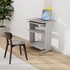 image:imageSafco MUV Mobile StandUp Desk  Mobile Desk with Keyboard Tray amp Printer or Desktop Shelf  2 Adjustable Shelves  22 D x 295 W x 45 H  CherryGrey