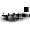 image:imageSafco Medina 14 Conference Table with Moucha Finish Rounded Ends and Beveled Edges Silver Detailing Grommet Holes 250 lbs Capacity