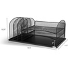 image:imageSafco Onyx Desk Organizer 3 Vertical Compartments and 3 Trays Office and Classroom Mailbox  Paper and Mail Sorter Steel Mesh BlackBlack