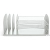 image:imageSafco Onyx Desk Organizer 3 Vertical Compartments and 3 Trays Office and Classroom Mailbox  Paper and Mail Sorter Steel Mesh BlackSilver