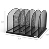 image:imageSafco Onyx Desk Organizer 5 Tiered Vertical Compartments Office and Classroom Mailbox  Paper and Mail Sorter Steel Mesh Black5 Sort Vertical
