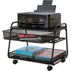 image:imageSafco Onyx UnderDesk Utility Cart amp MultiUse Printer Stand Printer Table for Home Office Mobile Rolling Cart with 2 Mesh Baskets WhiteBlack Mesh
