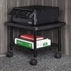 image:imageSafco Onyx UnderDesk Utility Cart amp MultiUse Printer Stand Printer Table for Home Office Mobile Rolling Cart with 2 Mesh Baskets WhiteBlack Powder Coat