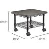 image:imageSafco Onyx UnderDesk Utility Cart amp MultiUse Printer Stand Printer Table for Home Office Mobile Rolling Cart with 2 Mesh Baskets WhiteBlack Powder Coat