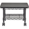 image:imageSafco Onyx UnderDesk Utility Cart amp MultiUse Printer Stand Printer Table for Home Office Mobile Rolling Cart with 2 Mesh Baskets WhiteBlack Powder Coat