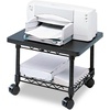 image:imageSafco Onyx UnderDesk Utility Cart amp MultiUse Printer Stand Printer Table for Home Office Mobile Rolling Cart with 2 Mesh Baskets WhiteGrey Powder Coat