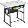 image:imageSafco Products AlphaBetter AdjustableHeight Desk 36 W x 24 D Premium Desktop Swinging Footrest Bar Classroom and Home School DeskDry Erase
