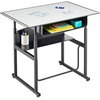 image:imageSafco Products AlphaBetter AdjustableHeight Desk 36 W x 24 D Premium Desktop Swinging Footrest Bar Classroom and Home School DeskDry Erase
