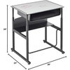 image:imageSafco Products AlphaBetter AdjustableHeight Desk 36 W x 24 D Premium Desktop Swinging Footrest Bar Classroom and Home School DeskDry Erase