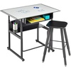image:imageSafco Products AlphaBetter AdjustableHeight Desk 36 W x 24 D Premium Desktop Swinging Footrest Bar Classroom and Home School DeskDry Erase