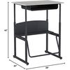 image:imageSafco Products AlphaBetter AdjustableHeight Desk 36 W x 24 D Premium Desktop Swinging Footrest Bar Classroom and Home School DeskGrey