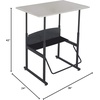 image:imageSafco Products AlphaBetter AdjustableHeight Desk 36 W x 24 D Premium Desktop Swinging Footrest Bar Classroom and Home School DeskGrey