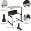 image:imageSafco Products AlphaBetter AdjustableHeight Desk 36 W x 24 D Premium Desktop Swinging Footrest Bar Classroom and Home School DeskGrey