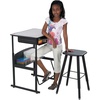 image:imageSafco Products AlphaBetter AdjustableHeight Desk 36 W x 24 D Premium Desktop Swinging Footrest Bar Classroom and Home School DeskPremium Gray