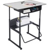 image:imageSafco Products AlphaBetter AdjustableHeight Desk 36 W x 24 D Premium Desktop Swinging Footrest Bar Classroom and Home School DeskPremium Gray
