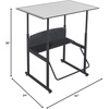 image:imageSafco Products AlphaBetter AdjustableHeight Desk 36 W x 24 D Premium Desktop Swinging Footrest Bar Classroom and Home School DeskPremium Gray